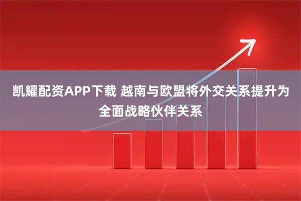 凯耀配资APP下载 越南与欧盟将外交关系提升为全面战略伙伴关系
