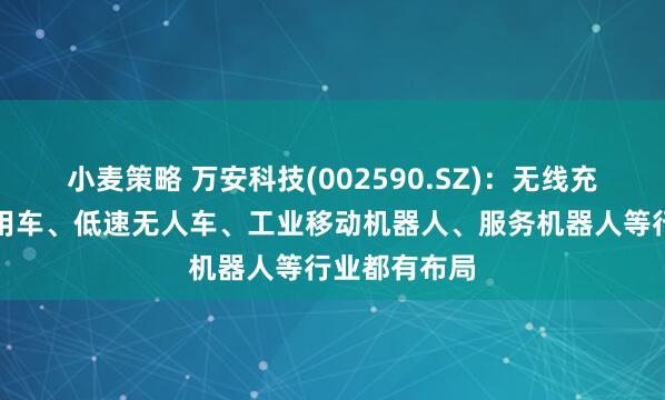小麦策略 万安科技(002590.SZ)：无线充电产品在乘用车、低速无人车、工业移动机器人、服务机器人等行业都有布局